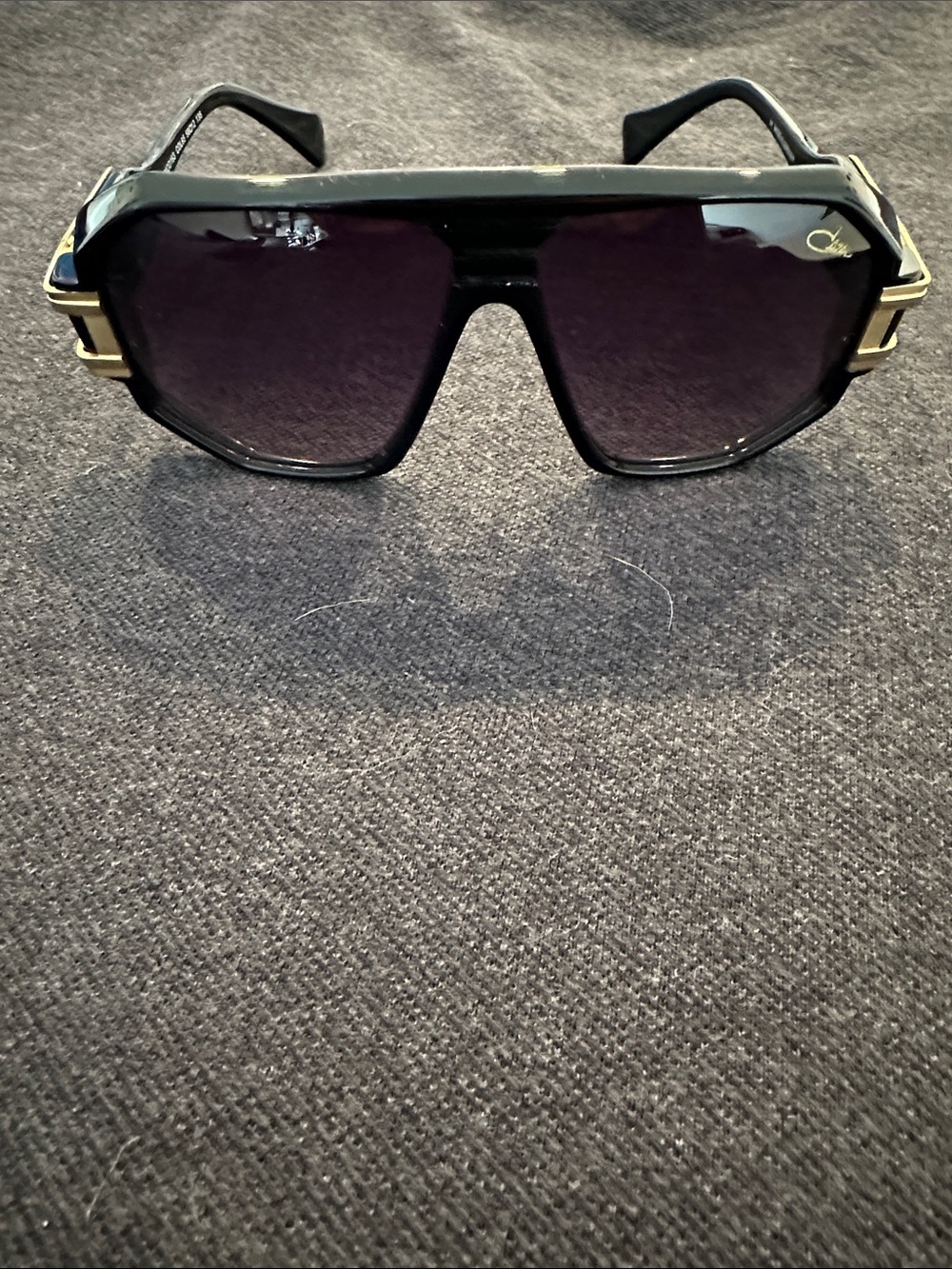 Cazal Black Sunglasses with Gold Accents
